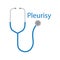 Pleurisy word and stethoscope icon