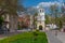 Pleven, Bulgaria, April 25, 2022: Old clock tower in the center