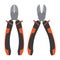 Pliers. Diagonal Cutting Pliers. Pliers with orange and black on white background.