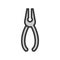 Pliers, handyman and carpenter tool, filled outline icon