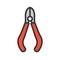 Pliers, handyman and carpenter tool, filled outline icon