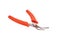 Pliers orange curved handles on a white background