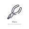 pliers outline icon. isolated line vector illustration from electrian connections collection. editable thin stroke pliers icon on