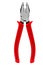Pliers with plastic handles in red.