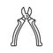 Pliers work tool isolated opened side cutters icon