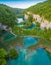 Plitvice, Croatia - Aerial panoramic view of the beautiful Plitvice Lakes PlitviÄka jezera in Plitvice National Park at summer