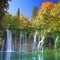 Plitvice lakes of Croatia - national park in autumn