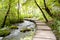 Plitvice lakes - wooden pathway.