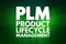 PLM - Product Lifecycle Management acronym, business concept background