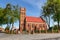 Plochocin, kujawsko-pomorskie / Poland - May, 27, 2020: Catholic church in a small town. Temple in Central Europe