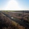 Plot railway. Top view on the rails.