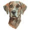 The plott hound watercolor hand painted dog portrait