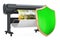 Plotter, large format inkjet printer with shield, 3D rendering