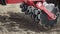 Plow blades sowing machine. Farming machinery. Agricultural equipment