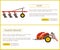 Plow and Trailed Sprayer Set Vector Illustration