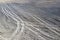 Plowed agricultural field, aerial view. Agricultural land. Background