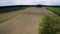 Plowed field aerial view time-lapse