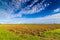 plowed field in countryside