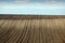 Plowed field farmland landscape spring season