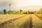 Plowed field farmland tillage