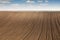 Plowed field in spring agriculture rural