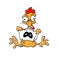 Plucked cartoon chicken