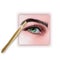 Plucking Brows Hair, Metal Tweezers For Eyebrows. 3D illustration in realistic style