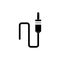 Plug cable audio melody sound music silhouette style icon