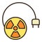 Plug and Round Radiation sign vector colored icon or sign
