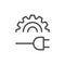 Plug setting line outline icon