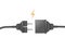 Plug unplug power cable black cord with european type of plug vector illustration on white background