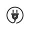 Plug vector icon. Power wire cable flat icon illustration