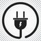 Plug vector icon. Power wire cable flat illustration. Simple bus