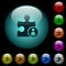 Plugin author icons in color illuminated glass buttons