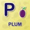 Plum alphabet background