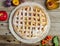 Plum apple pie. Cooking. Recipes. Vegetarian food