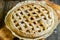 Plum apple pie. Cooking. Recipes. Vegetarian food