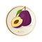 Plum flat circle sticker