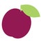 Plum flat illustration on white