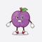 Plum Fruit cartoon mascot character with angry face