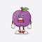 Plum Fruit cartoon mascot character with angry face
