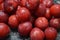 A plum is a fruit in prunus sung. Flesh is firm and juicy. The fruit 's peel is smooth, with a natural waxy surface. drupe.