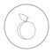 Plum icon outline. Singe fruit icon.