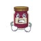 Plum jam cartoon character style having angry face