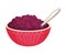 Plum Jam Poured in Bowl with Spoon Vector Illustration