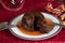 Plum pudding with brandy