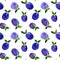 Plum ripe blue violet purple watercolor seamless pattern. Endless print for textile, clothes, fashion fabric, linens