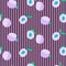 Plum seamless pattern. Vector purple striped fruit cartoon style background.