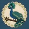 Plumage Perfection: Peacock Vector Sticker for Creative Artistry