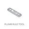 Plumb rule tool linear icon. Modern outline Plumb rule tool logo